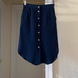 EUC Madewell silk midi skirt with pockets
